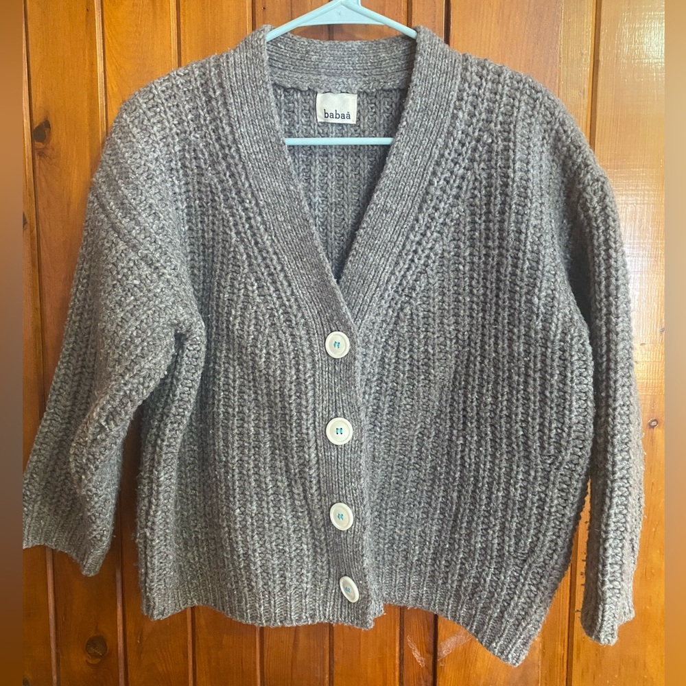 Babaa no 19 mini cardigan dark mist